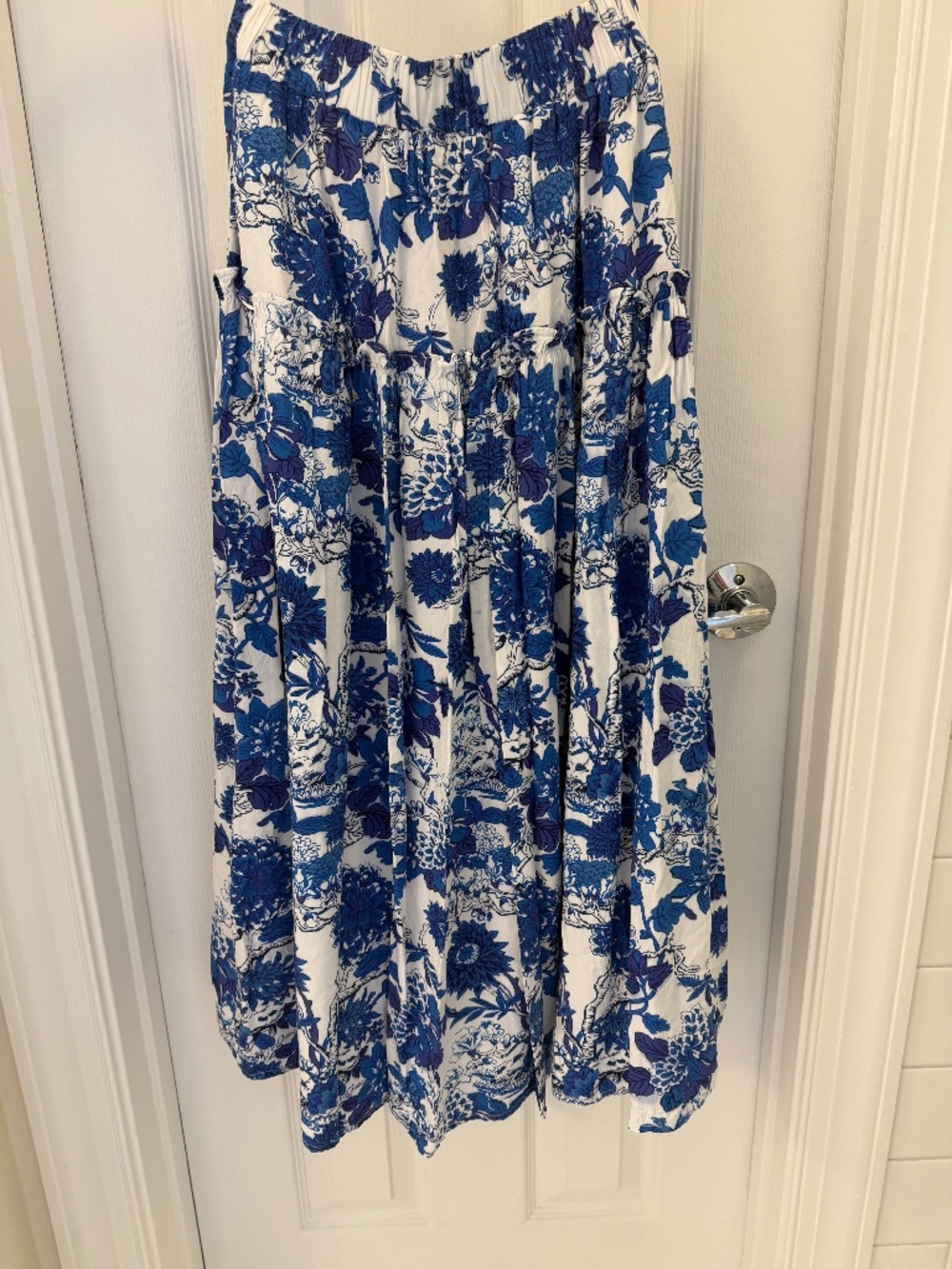 Hyacinth House Indigo & Blue Floral Isla Maxi Skirt